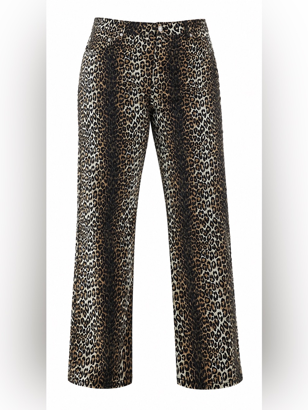 Only Leopard Print Wide-Leg Pants - Brown & Black